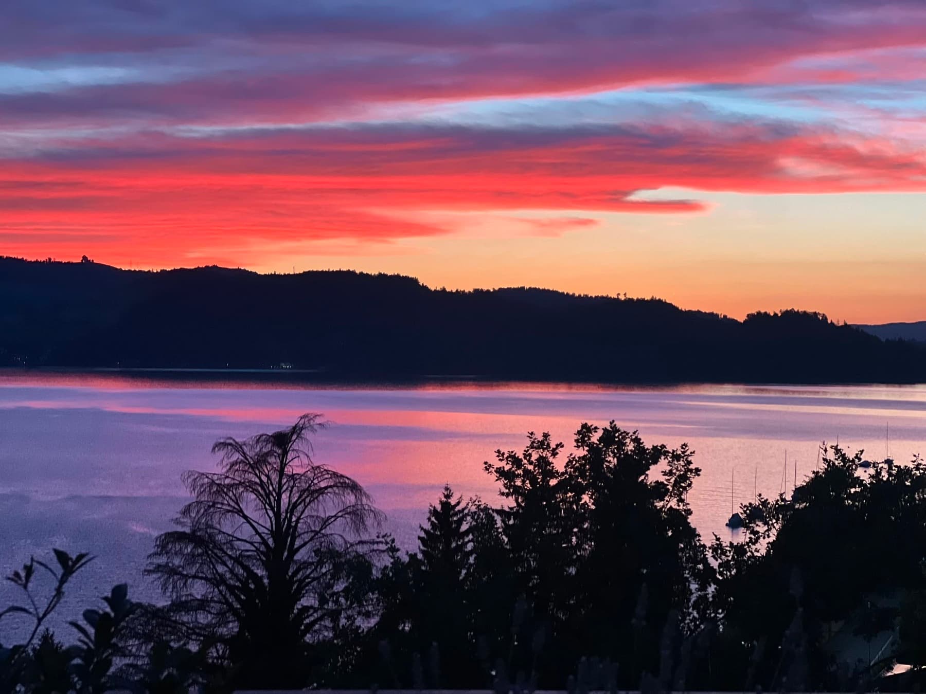 Abendstimmung über dem Zugersee, Blick von Walchwil